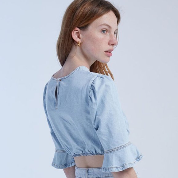 WEWOREWHAT Denim Crop Top - Picture 4 of 4